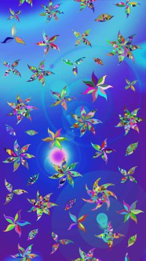 Eskiz arkaplan modeli. Raster - stok. Vadinin mavi ve mor renkli çiçekleri. Suluboya, elle çizilmiş.