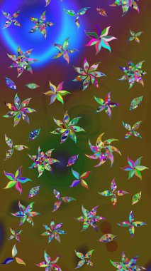 Küçük çiçekteki sevimli çiçek deseni. Raster illüstrasyonu. Güzel karalamalı çiçek desenli çizim. Güzel kumaş deseni.