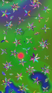 Küçük çiçekteki sevimli çiçek deseni. Renkli çiçekler. Raster illüstrasyonu.