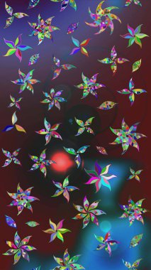 Güzel kumaş deseni. Raster çiçekli arka plan. Yazdır. Renkli Yaz Temalı eskiz kalıbı. Güzel eskiz şekli. Düz Çiçek Elementleri Tasarımı.