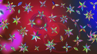 Renkli Bahar Teması eskiz kalıbı. Düz Çiçek Elementleri Tasarımı. Taslak desenli, modaya uygun kumaş deseni. Şirin çiçek elementleri. Raster illüstrasyonu.