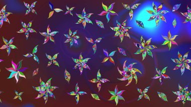 Çiçek buketleriyle klasik bir eskiz şekli. Menekşe ve mor renkler üzerinde. Raster illüstrasyonu.