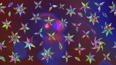 Mor renkli çiçekler ve suluboya tarzda mor renkler. Çiçek izi. Suluboya çizim deseni.