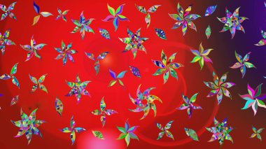 Tekstil ve kapak tasarımı için mükemmel. Renkli kırmızı ve kahverengi çizim kalıpları. Elle çizilmiş sonbahar çiçeği deseni. Doodle tarzı. Kırmızı ve kahverengi renkte çiçekler.