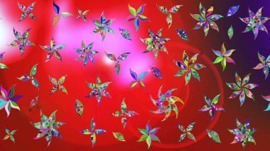 Zarif, parlak ve eskiz kırmızı ve pembe çiçek desenli tasarım. Raster. Sabıka baskıları, bebek kıyafetleri, duvar kâğıtları, paket kutuları vb..