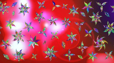 Raster illüstrasyonu. Robot resim. Küçük çiçekte sevimli çiçek deseni var..