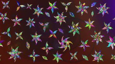 Üst manzara, yumuşak kahverengi ve mor renkli. Manzaralı çiçek deseni. Çiçek kompozisyonu, el boyası, hassas şablon. Sevgililer günü ve tebrik kartı konsepti için şık bir davet.