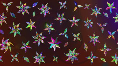 Kahverengi ve mor renkli çiçekler. Nazik, narin çiçek arkaplanı. Raster çiçek desenli ve çiçekli..