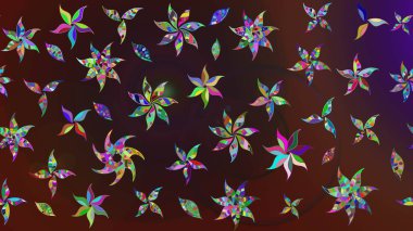 Raster Yumuşak kumaş deseni. Raster çiçek izi. Çiçeksel kahverengi ve mor çizim deseni. Klasik taslak çizimi.