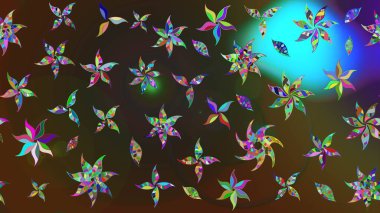 Kahverengi ve gri renkli çiçekler. Raster illüstrasyonu. Çizim çiçek deseni duvar kağıdı için kullanılabilir.