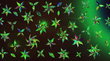 Nazik, narin çiçek arkaplanı. Çiçekli karalama şeklinde Raster çiçek deseni. Gri ve yeşil renkte çiçekler.