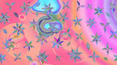 Pembe ve nötr renklerde çiçekler. Nazik, narin çiçek arkaplanı. Raster çiçek desenli ve çiçekli..