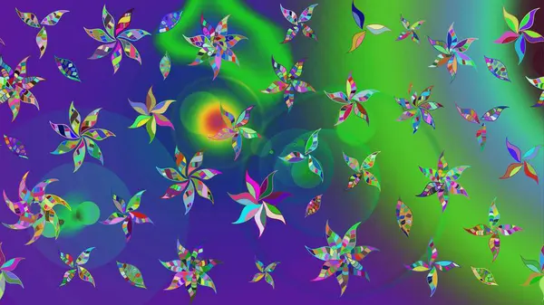 Kumaş, tekstil, duvar kağıdı baskısı için. Eskiz geçmişi. Raster illüstrasyonu. Tomurcukları papatya çiçekleri olan sevimli bir çiçek deseni. Miles Fleur, süslü püslü bir süs. Antika retro tarzı.