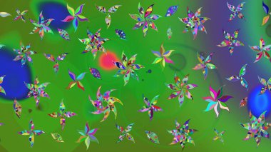 Renkli çiçekler. Çiçekli eskiz çizimi. Renkli Yaz Temalı eskiz kalıbı. Düz Çiçek Elementleri Tasarımı.