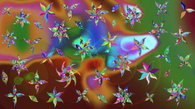 Güzel kumaş deseni. Raster suluboya deseni, narin çiçekler, çiçekler, tebrik kartı şablonu..