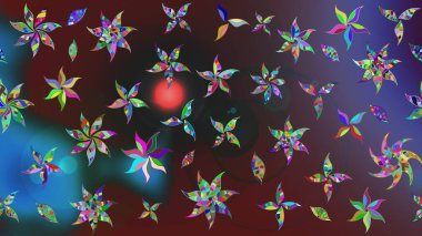 Raster illüstrasyonu. Modaya uygun kumaş deseni. Tony 'nin kumaş kalıbını çiz. Küçük çiçekte sevimli çiçek deseni var..