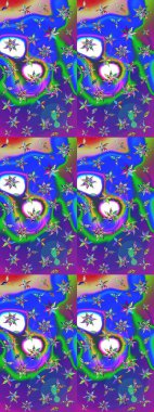 Mavi ve mor renkli çiçekler. Küçük çiçekte sevimli çiçek deseni var..