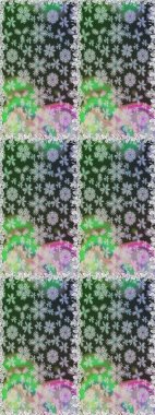 Çiçeksiz desenli arka plan. Renkli Bahar Temalı Kusursuz Arkaplan. Gri ve yeşil renkli çiçekler. Düz Çiçek Elementleri Tasarım Raster illüstrasyonu.