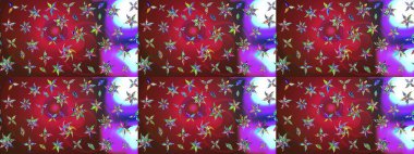 Çiçekli çiçek deseni, suluboya. Düz Çiçek Elementleri Tasarım Raster illüstrasyonu. Kırmızı ve kahverengi renkte çiçekler. Renkli Bahar Teması çizim şablonu.