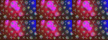 Kırmızı ve kahverengi renkte etnik çiçeklerle süslenmiş zarif bir eskiz şekli. Asya Tekstil 'inde Raster Çiçek İllüstrasyonu.