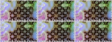 Raster illüstrasyonu. Yaprak ve çiçeklerin suluboya resimleri, gri ve nötr renklerde kusursuz desenler. Gri ve nötr renklerde bahar çiçekleri.