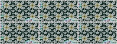 Elle boyanmış suluboya, dikişsiz çiçekler ve bitkiler. Gri ve mavi renkte çiçekler.