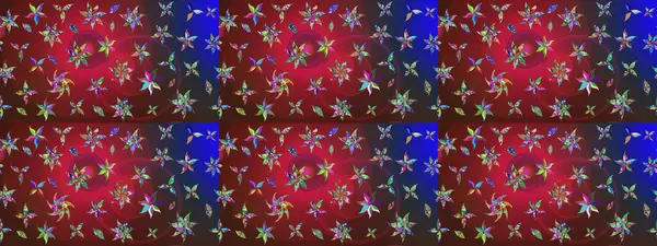 Kırmızı ve kahverengi çiçekli eskiz deseni, suluboya çiçek deseni, sevimli çiçek, duvar kağıdı, kart veya kumaş için fayanslı. Raster - stok.