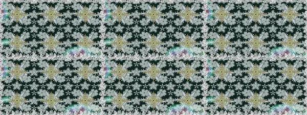 Elle boyanmış suluboya, dikişsiz çiçekler ve bitkiler. Gri ve mavi renkte çiçekler.