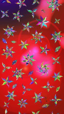 Doodle tarzı. Tekstil ve kapak tasarımı için mükemmel. Elle çizilmiş sonbahar çiçeği deseni. Renkli kırmızı ve pembe çizim kalıpları. Kırmızı ve pembe renkte çiçekler.