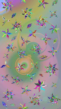 Küçük çiçekteki sevimli çiçek deseni. Robot resim. Raster illüstrasyonu.