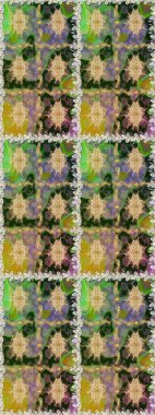 Çiçek deseni. Şık bir grafik desen. Duvar kâğıdı barok, İspanyol kumaşı. Kusursuz raster arka plan. Kahverengi ve bej renklerdeki altın elementler.