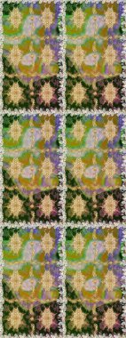 Çiçek deseni. Kusursuz raster arka plan. Kahverengi ve bej renklerde altın elementler. Şık bir grafik desen. Duvar kâğıdı barok, İspanyol kumaşı.