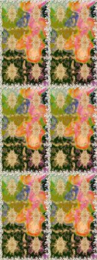 Çiçek deseni. Şık bir grafik desen. Duvar kâğıdı barok, İspanyol kumaşı. Kusursuz raster arka plan. Kahverengi ve bej renklerdeki altın elementler.