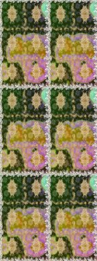 Çiçek deseni. Kusursuz raster arka plan. Şık bir grafik desen. Duvar kâğıdı barok, İspanyol kumaşı. Kahverengi ve bej renklerdeki altın elementler.