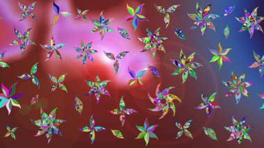 Kumaş, duvar kağıdı ve kağıt üzerine baskı yapmak için gelişen arka plan. Raster illüstrasyonu. Eski usul küçük çiçekli şirin bir eskiz deseni. Moda arka planında parlak buketler.