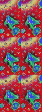 Düz Çiçek Elementleri Tasarımı. Raster güzel kumaş deseni çiziyor. Çiçek deseni. Renkli Bahar Teması çizim şablonu.