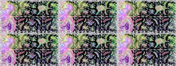 Tarafsız ve siyah renklerde. 3 boyutlu çiçekler, pürüzsüz. Raster illüstrasyonu.