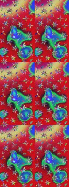 Düz Çiçek Elementleri Tasarımı. Raster güzel kumaş deseni çiziyor. Çiçek deseni. Renkli Bahar Teması çizim şablonu.