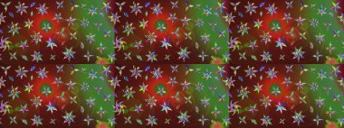 Hediye ambalaj kağıdı, tebrik kartları, posterler ve pankart tasarımı. Renkli çiçekler. Raster düz çiçek çizim deseni.