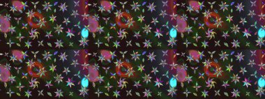 Suluboya çiçekli çiçek deseni. Raster illüstrasyonu. Renklerde güzel tekstil.