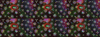 Klasik çiçek tasarımı elementleri. Kıvırcık çiçekler renkte şekillenir. Raster illüstrasyonu.