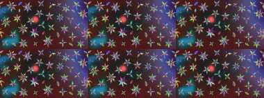 Çiçeksel çizim kalıbının yansıması. Vadinin renkleri.