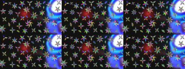 Raster illüstrasyonu. Şirin çiçekli eskiz deseni ve renklerde yapraklar, suluboya çiçek deseni, duvar kağıdı, kart veya kumaş için fayanslı.