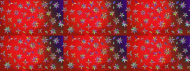 Raster illüstrasyonu. Kibar, bahar çiçekleri kırmızı ve kahverengi renklerde. Patlayan çiçekler soyut olarak yerleştirilmiş. Raster deseni.