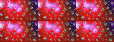 Sevimli küçük çiçek desenle. Raster resim. Çiçek desenli çiçek ve yaprakları ile.