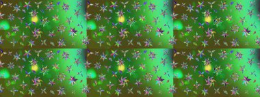 Çizim çiçek deseni duvar kâğıdı olarak kullanılabilir. Renkli çiçekler. Raster illüstrasyonu.