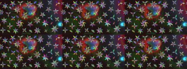 Raster çiçek desenli çiçek deseni, yapraklar, dekoratif elementler, sıçrama, lekeler, el çizimi kontur çizgileri ve Doodle çizim stili, grafik raster çizim çizimi.