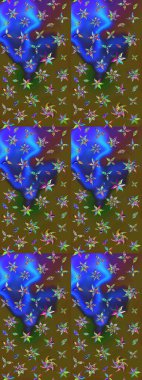 Raster deseni. Art Inspi tarzı çiçekler ve arka plan bırakıyor. Karalama çiçekleri çizim kalıbı. El çizimi desen.