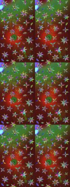 Şirin çiçekler. Raster Moda kumaş deseni. Çizgi çizimi deseni.