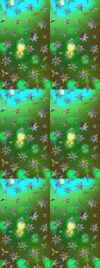 Çiçek deseni. Raster illüstrasyonu. Chichi 'nin kumaş kalıbını çiz. Renkli Bahar Teması eskiz kalıbı. Düz Çiçek Elementleri Tasarımı.